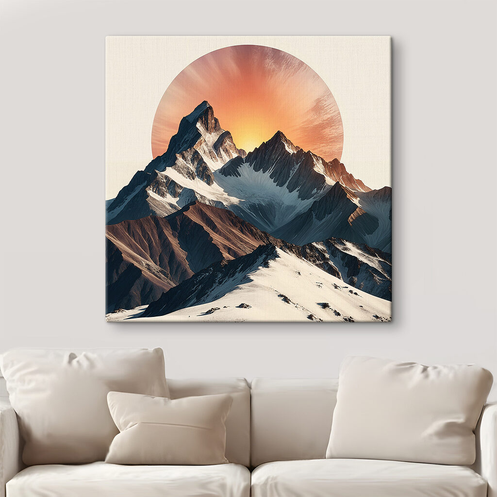 A mountain range with snow and sun A mountain range with snow and sun