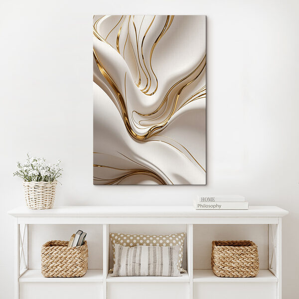 Quadri Eleganti volute color crema e ambra