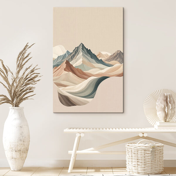 Quadri Un dipinto raffigurante montagne dai colori diversi