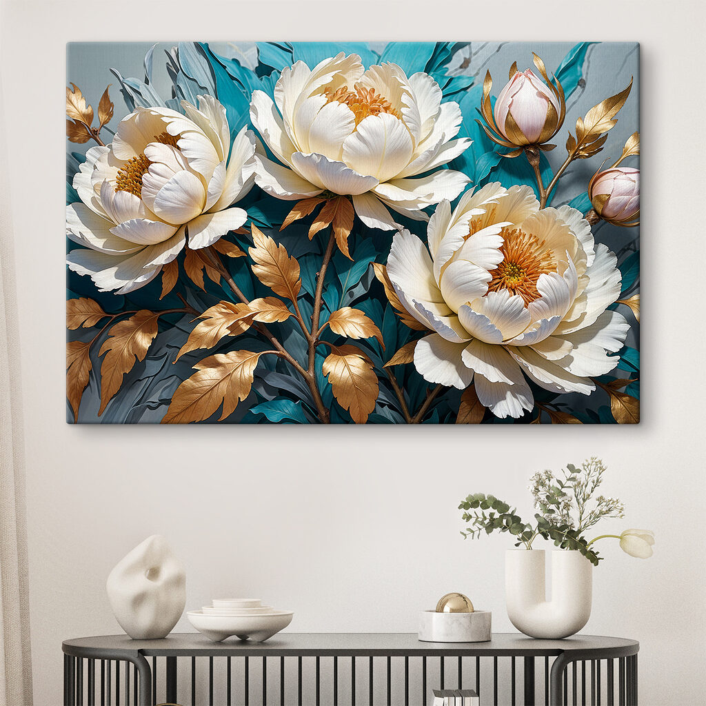 Elegant blooms in shimmering metallic hues