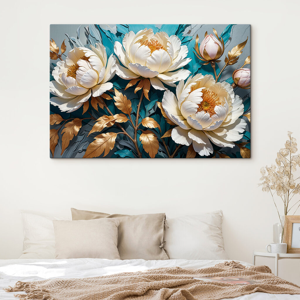 Elegant blooms in shimmering metallic hues Elegant blooms in shimmering metallic hues