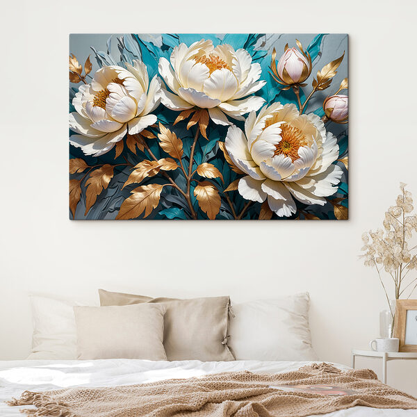 Elegant blooms in shimmering metallic hues Elegant blooms in shimmering metallic hues
