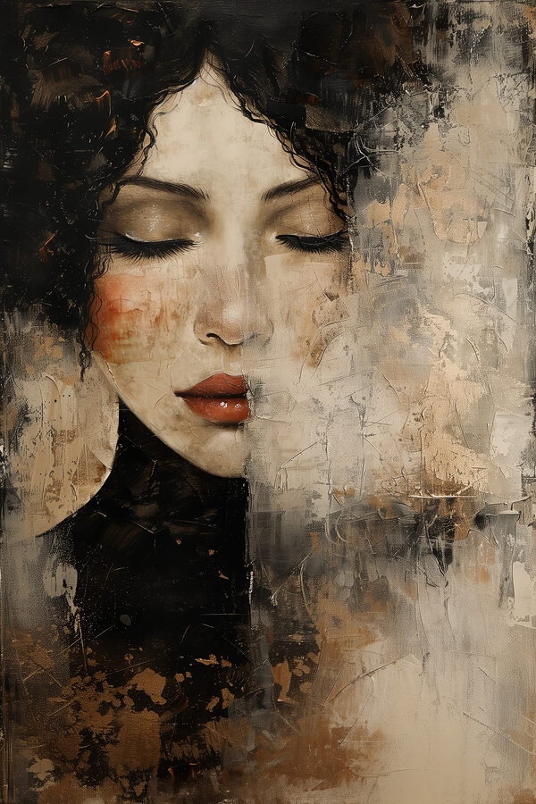 A woman with her eyes closed