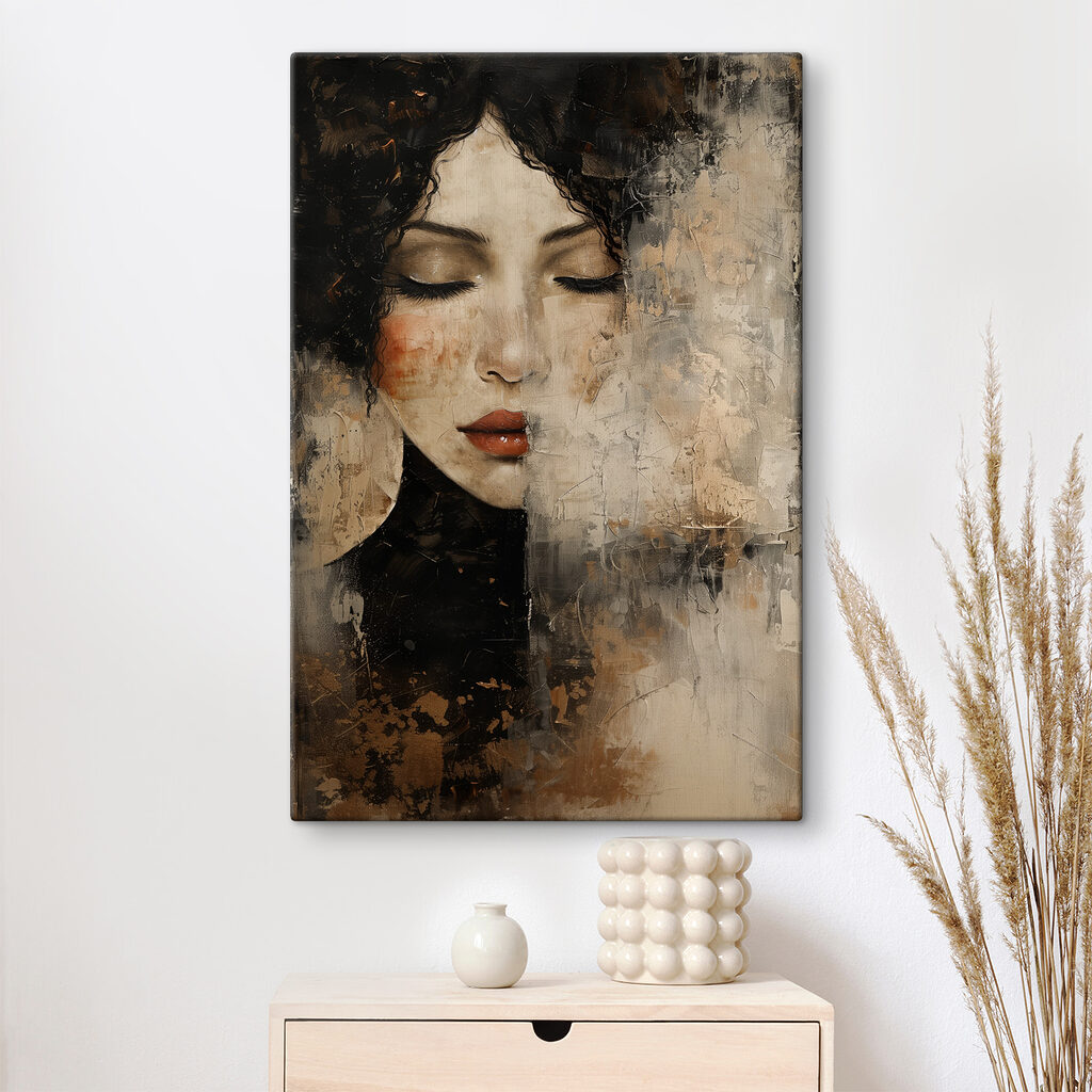 A woman with her eyes closed