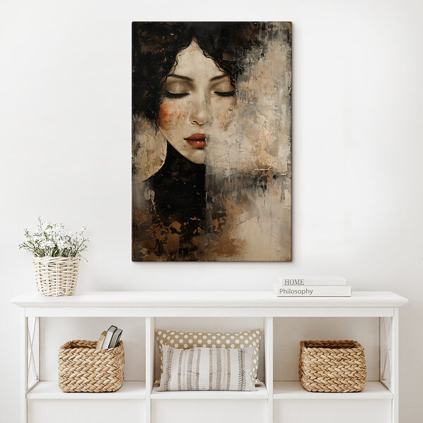 A woman with her eyes closed
