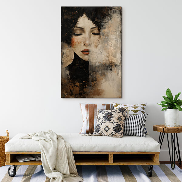 A woman with her eyes closed