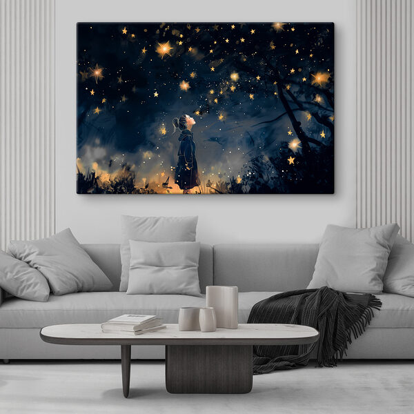 Quadri Una ragazza che guarda le stelle