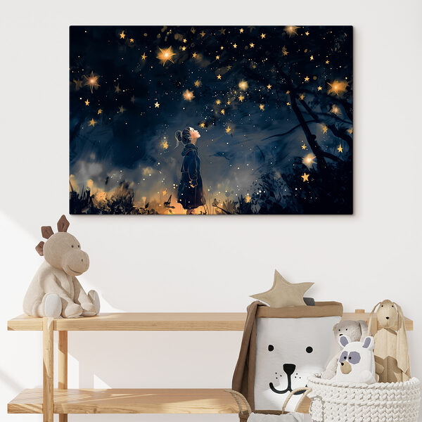 A girl looking up at stars