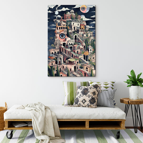 A cartoon of a city
