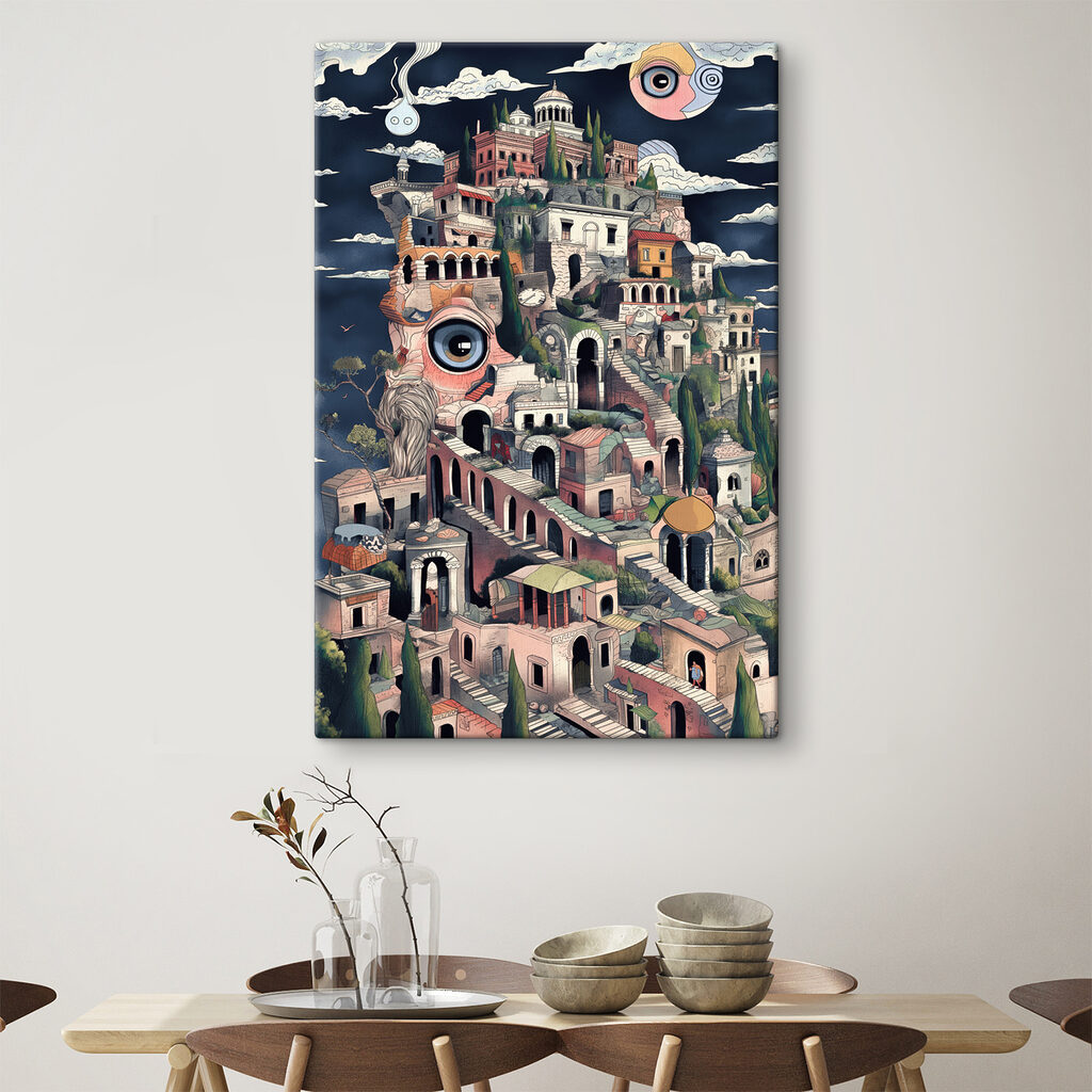 A cartoon of a city