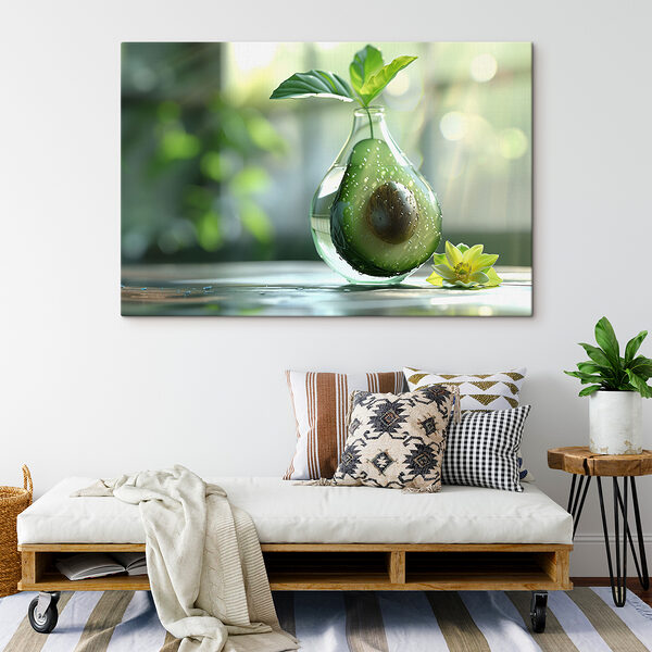 Quadri Quadri Un vaso di vetro con un avocado tagliato all'interno (COD: s38692)
