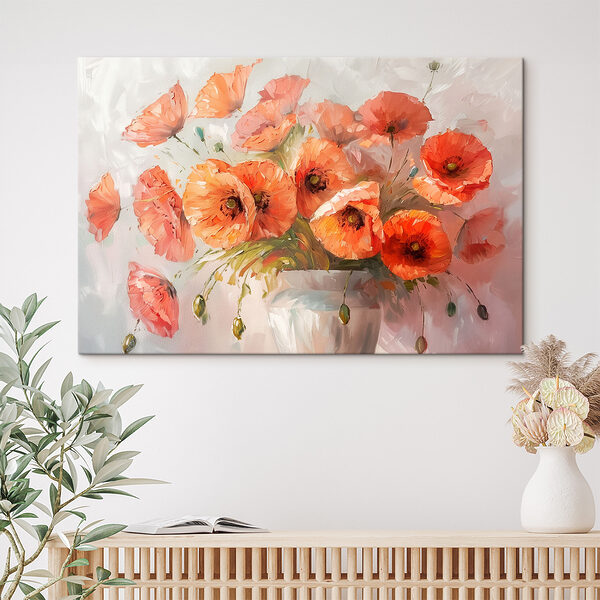 Quadri Un dipinto che raffigura dei fiori in un vaso