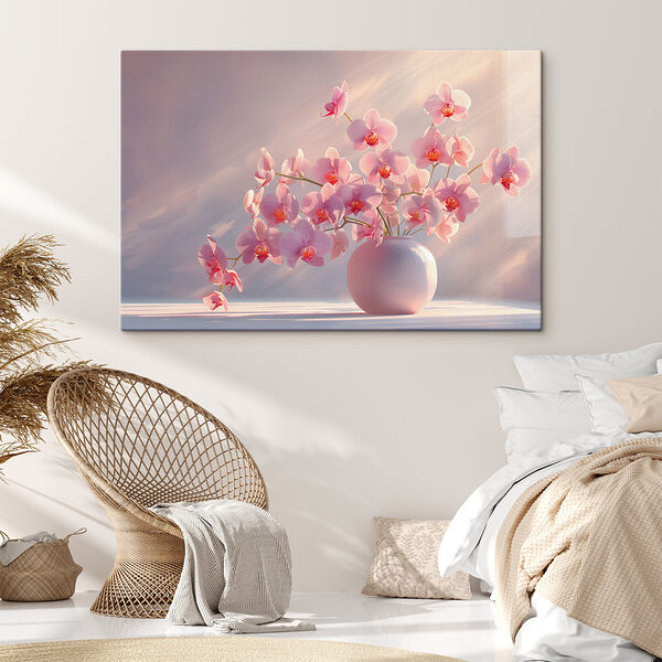 Quadri Un vaso con fiori rosa