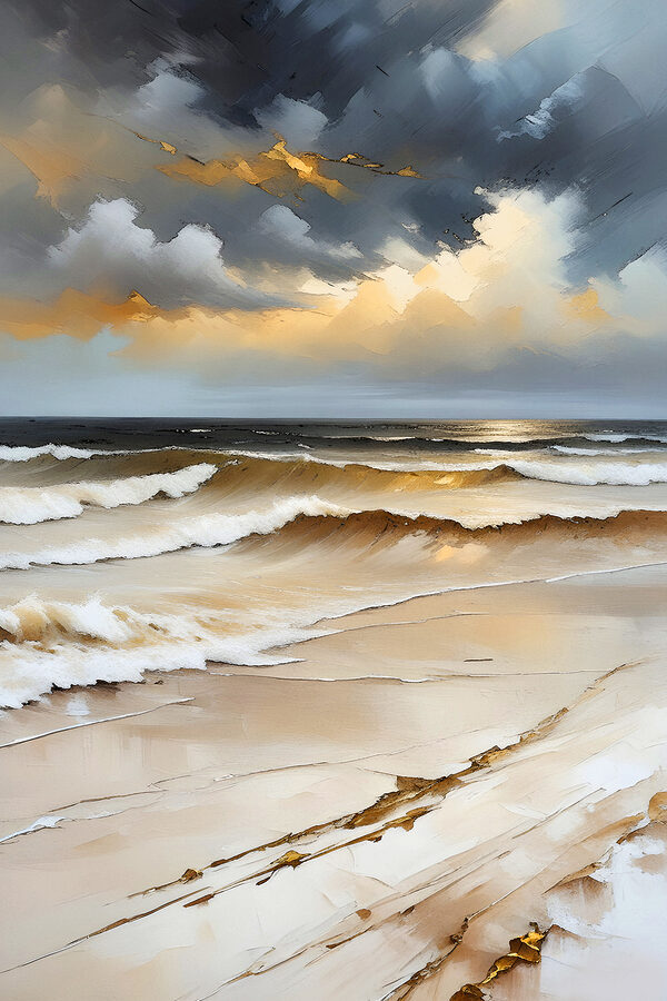 Waves crashing on a beach