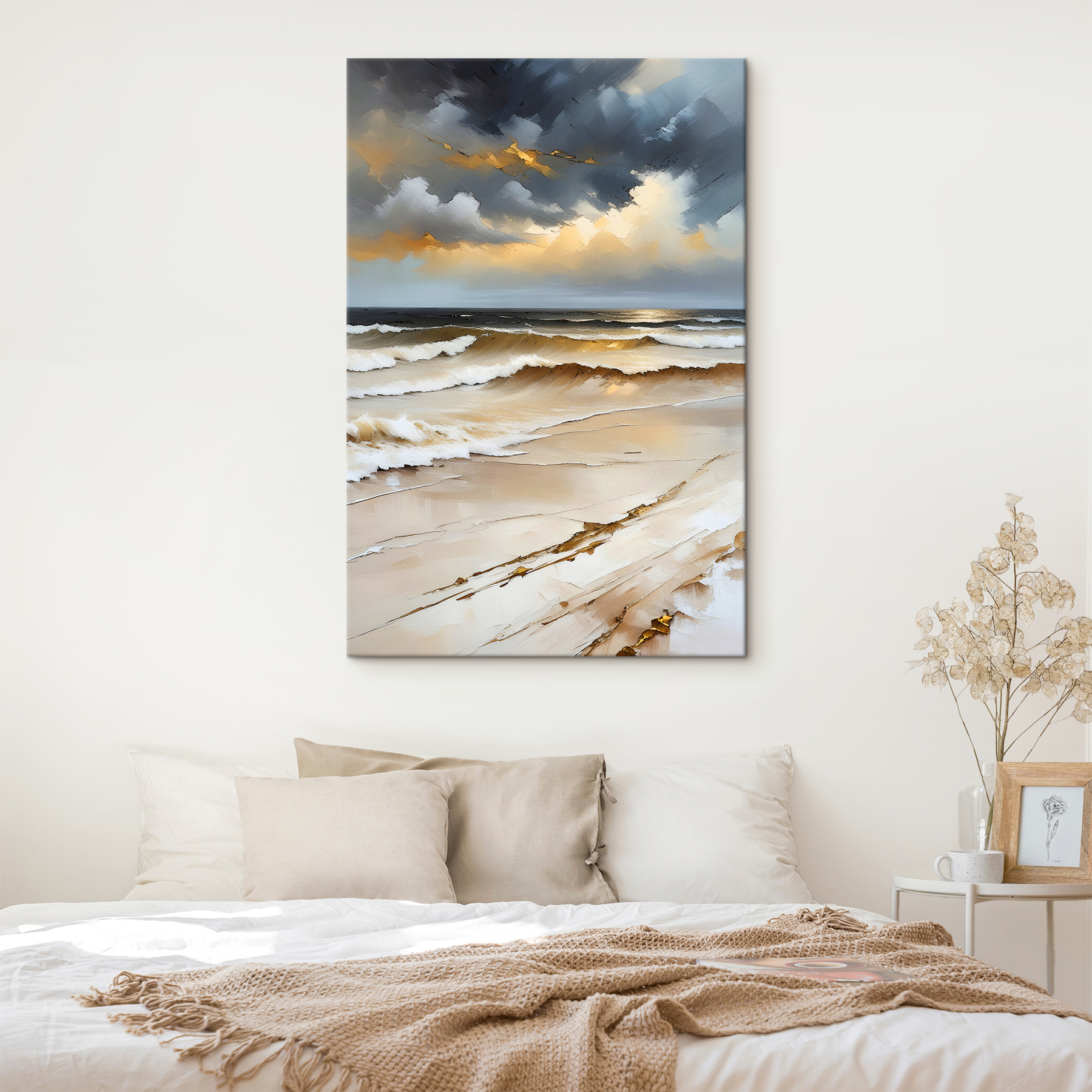 Waves crashing on a beach