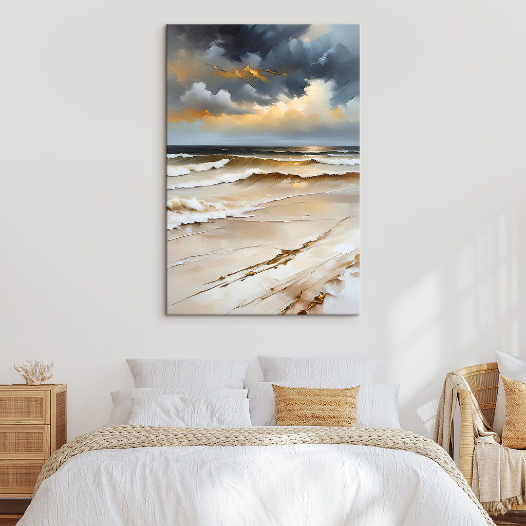 Waves crashing on a beach