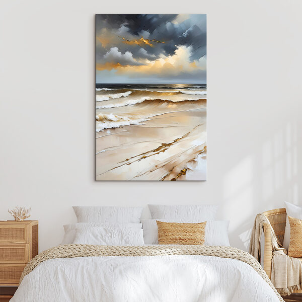 Waves crashing on a beach