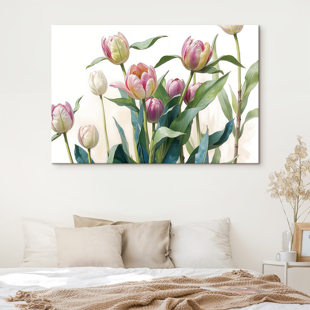 A group of pink and white flowers