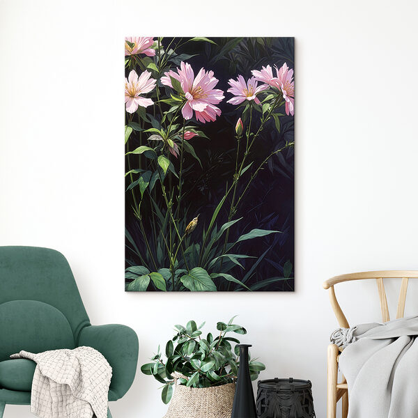 Quadri Un dipinto di fiori rosa