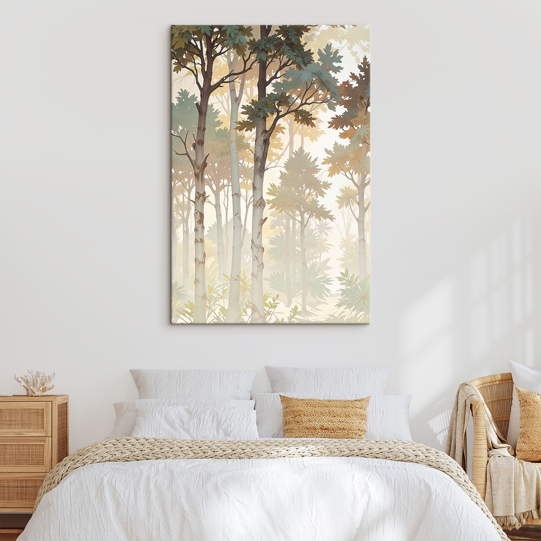 A group of trees with leaves