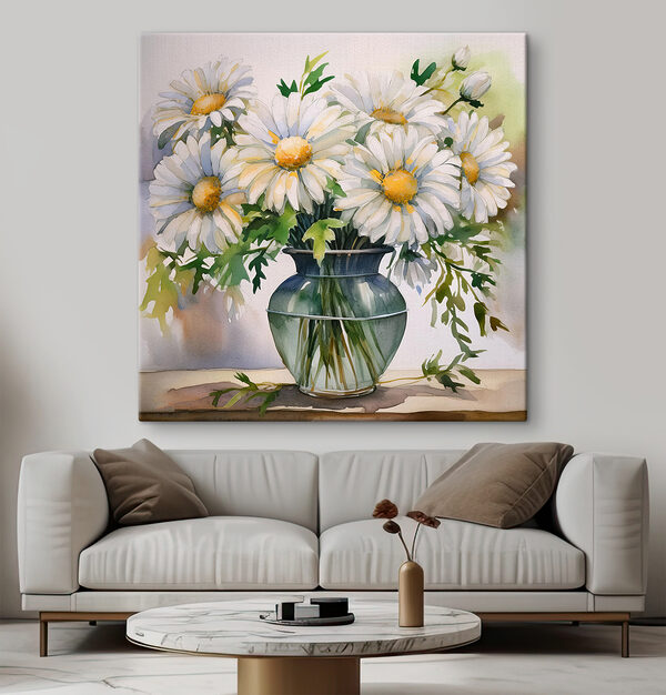 Quadri Un acquerello raffigurante un vaso di fiori