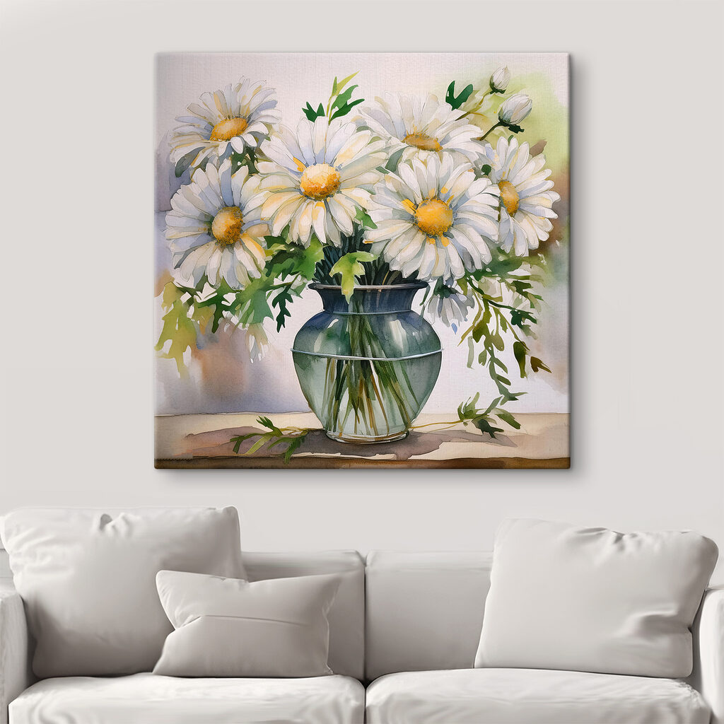 A watercolor of a vase of flowers A watercolor of a vase of flowers