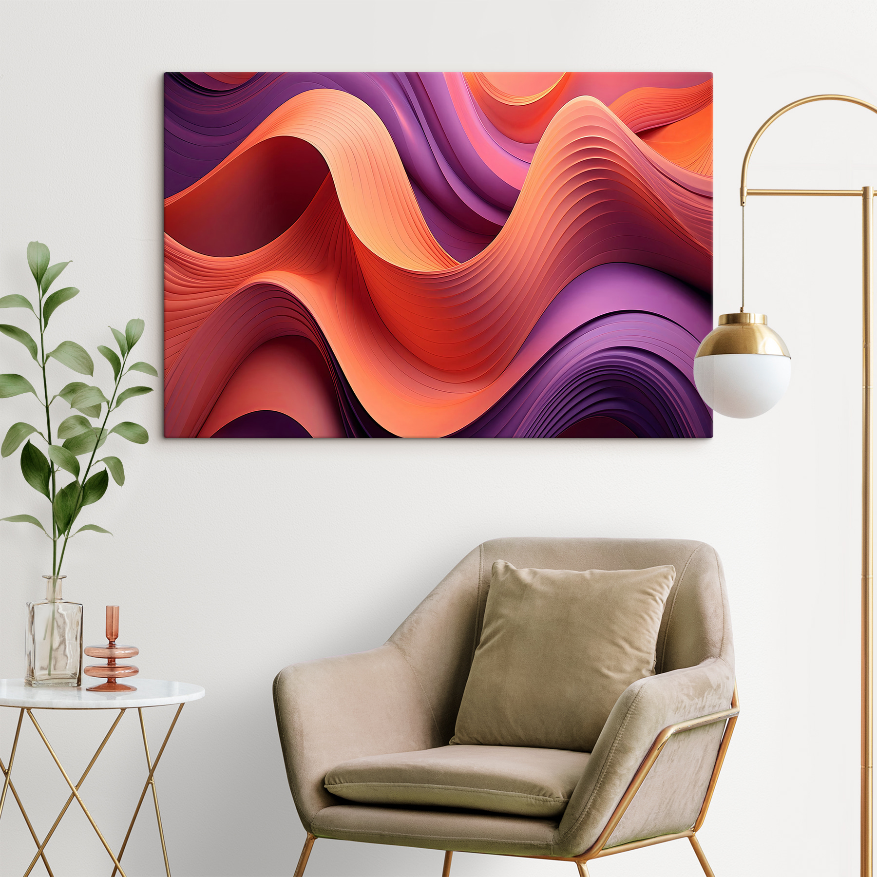 A colorful waves of paper