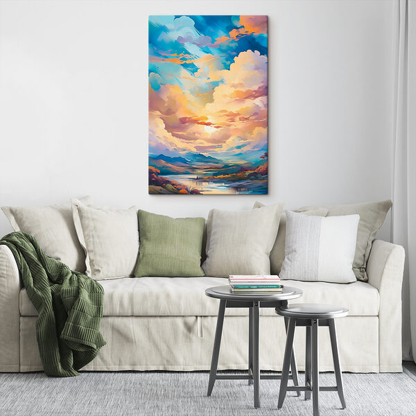 A colorful sky with clouds