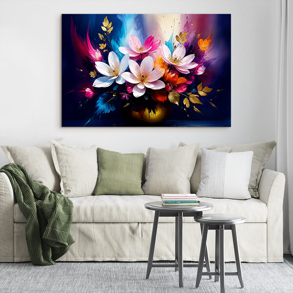 Quadri Quadri Un mazzo di fiori colorati in un vaso (COD: s38893)