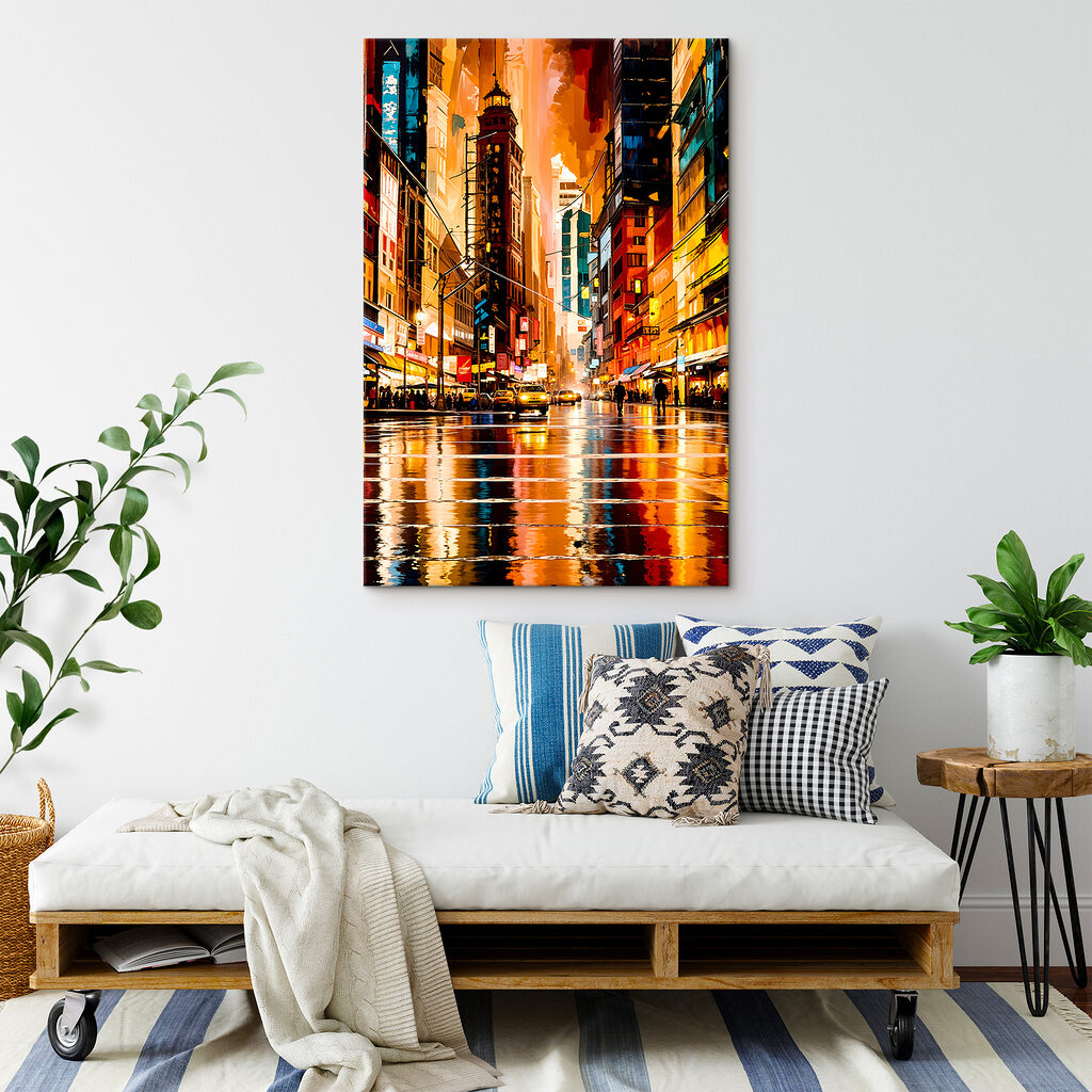 A city street with people walking on it A city street with people walking on it