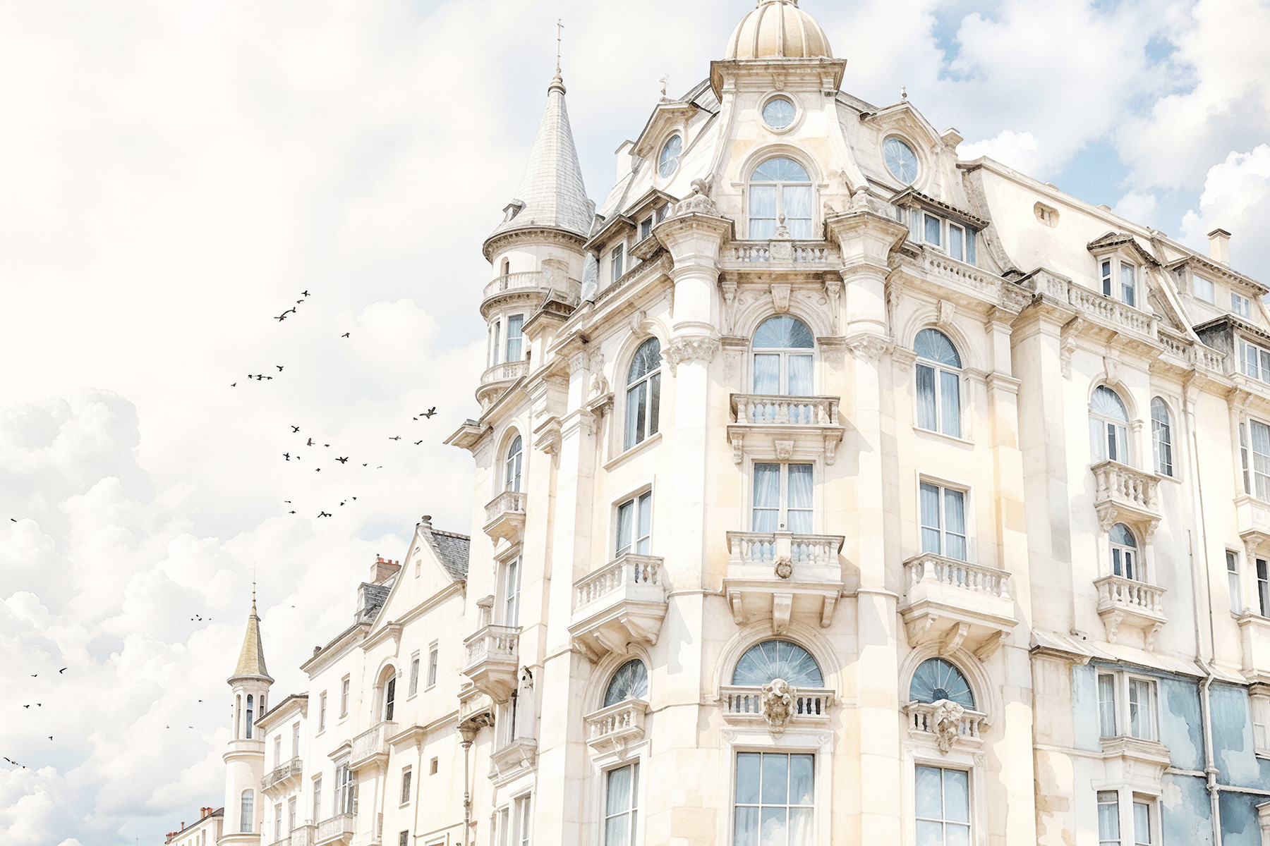 A building with many windows