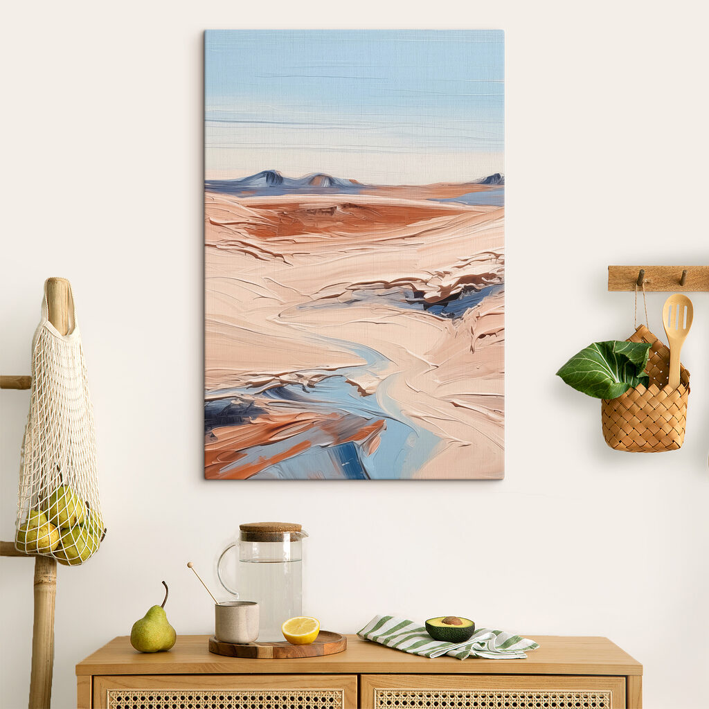 A desert landscape with mountains and blue sky A desert landscape with mountains and blue sky