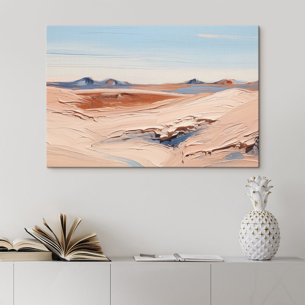 A desert landscape with mountains and blue sky A desert landscape with mountains and blue sky