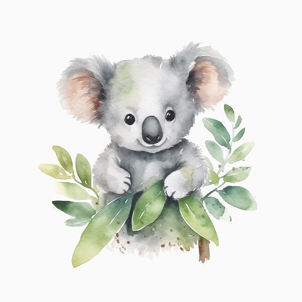Un koala con delle foglie tra le zampe s38919p 600x600 - Un koala con delle foglie tra le zampe - tegory