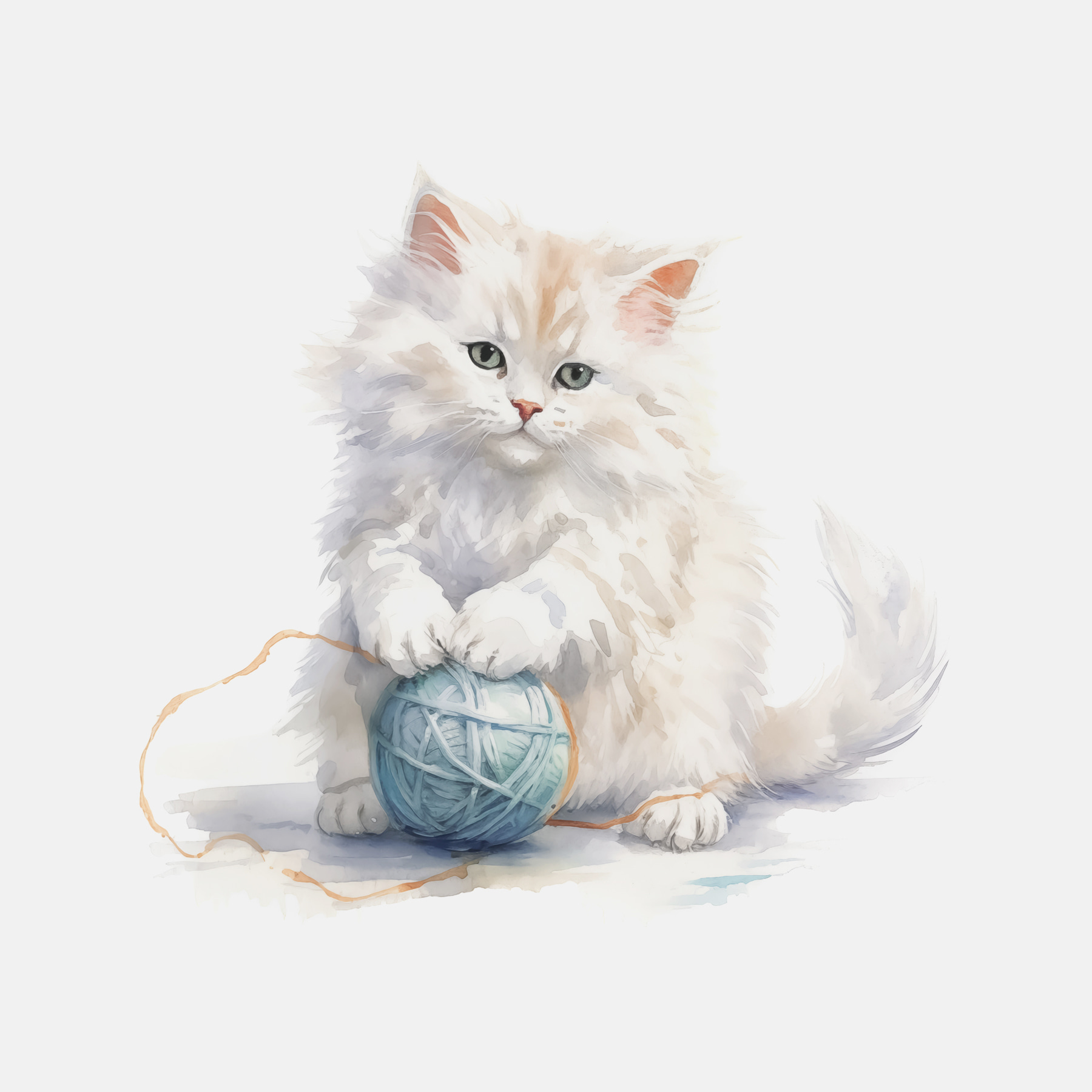 A cat playing with a ball of yarn A cat playing with a ball of yarn
