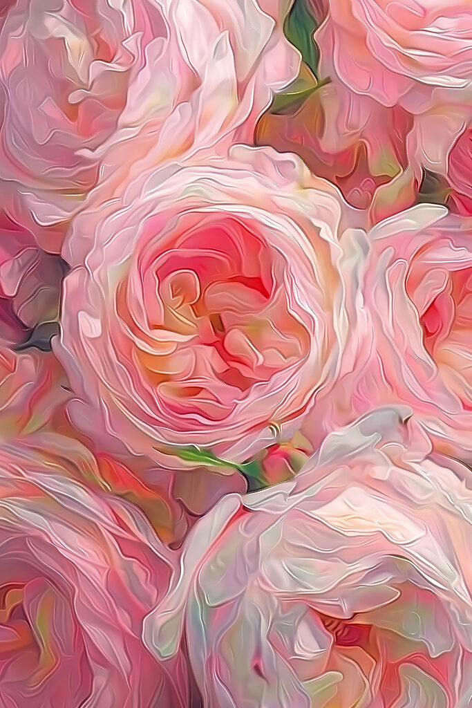 A close up of a bunch of pink flowers