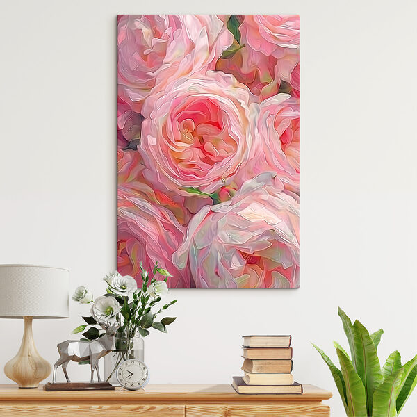 Quadri Un primo piano di un mazzo di fiori rosa