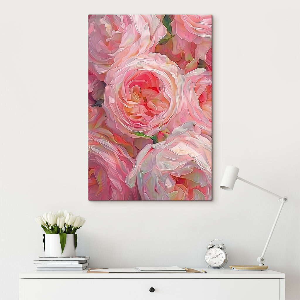 A close up of a bunch of pink flowers