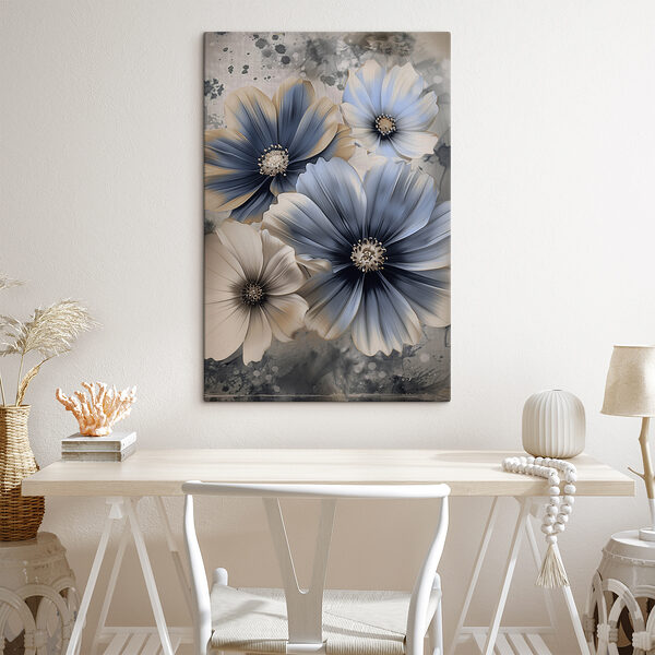 Quadri Un mazzo di fiori dai petali bianchi e blu