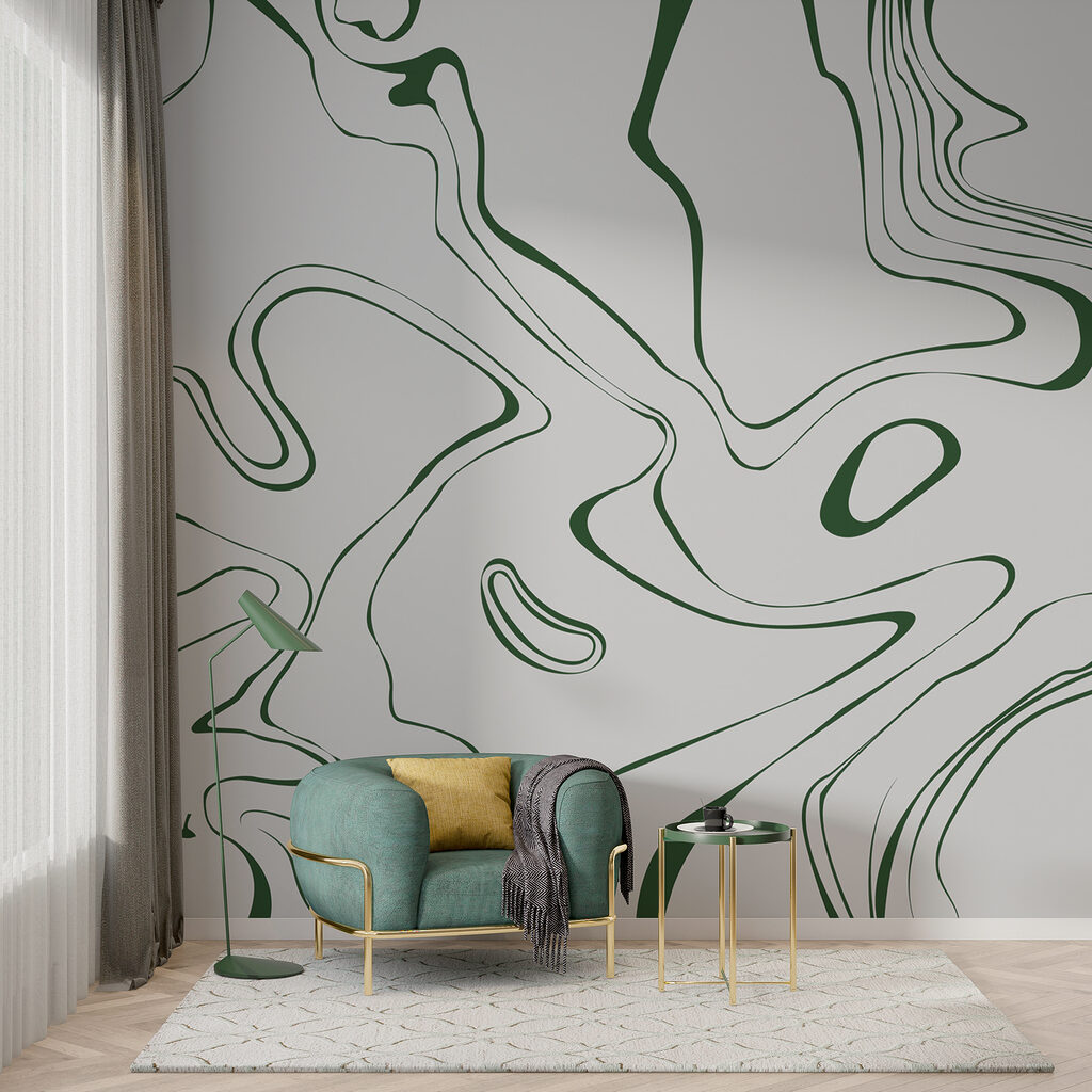 A green and white swirls