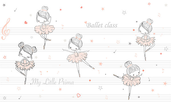 Un gruppo di ragazze dei cartoni animati che ballano su una nota musicale Un gruppo di ragazze dei cartoni animati che ballano su una nota musicale