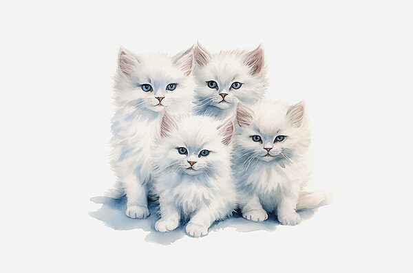Un gruppo di gattini bianchi Un gruppo di gattini bianchi