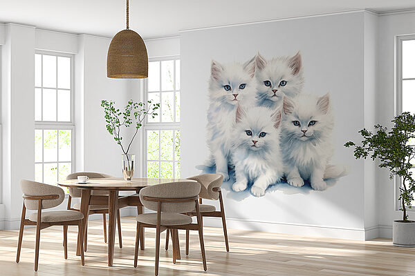 Un gruppo di gattini bianchi Un gruppo di gattini bianchi