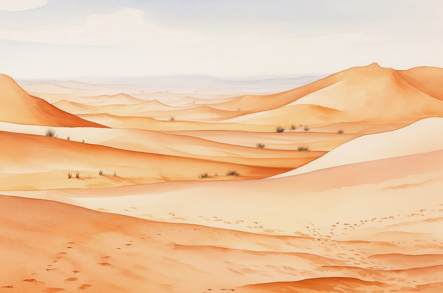 Un paesaggio desertico con dune di sabbia