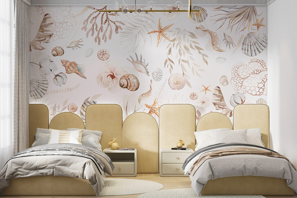 A watercolor sea life pattern