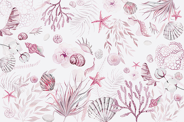 Un disegno di vita marina ad acquerello Un disegno di vita marina ad acquerello