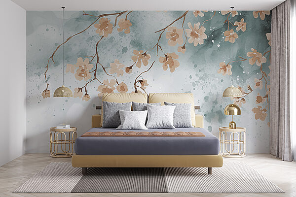 Un dipinto di fiori su un ramo Un dipinto di fiori su un ramo
