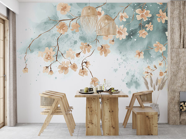 Un dipinto di fiori su un ramo Un dipinto di fiori su un ramo