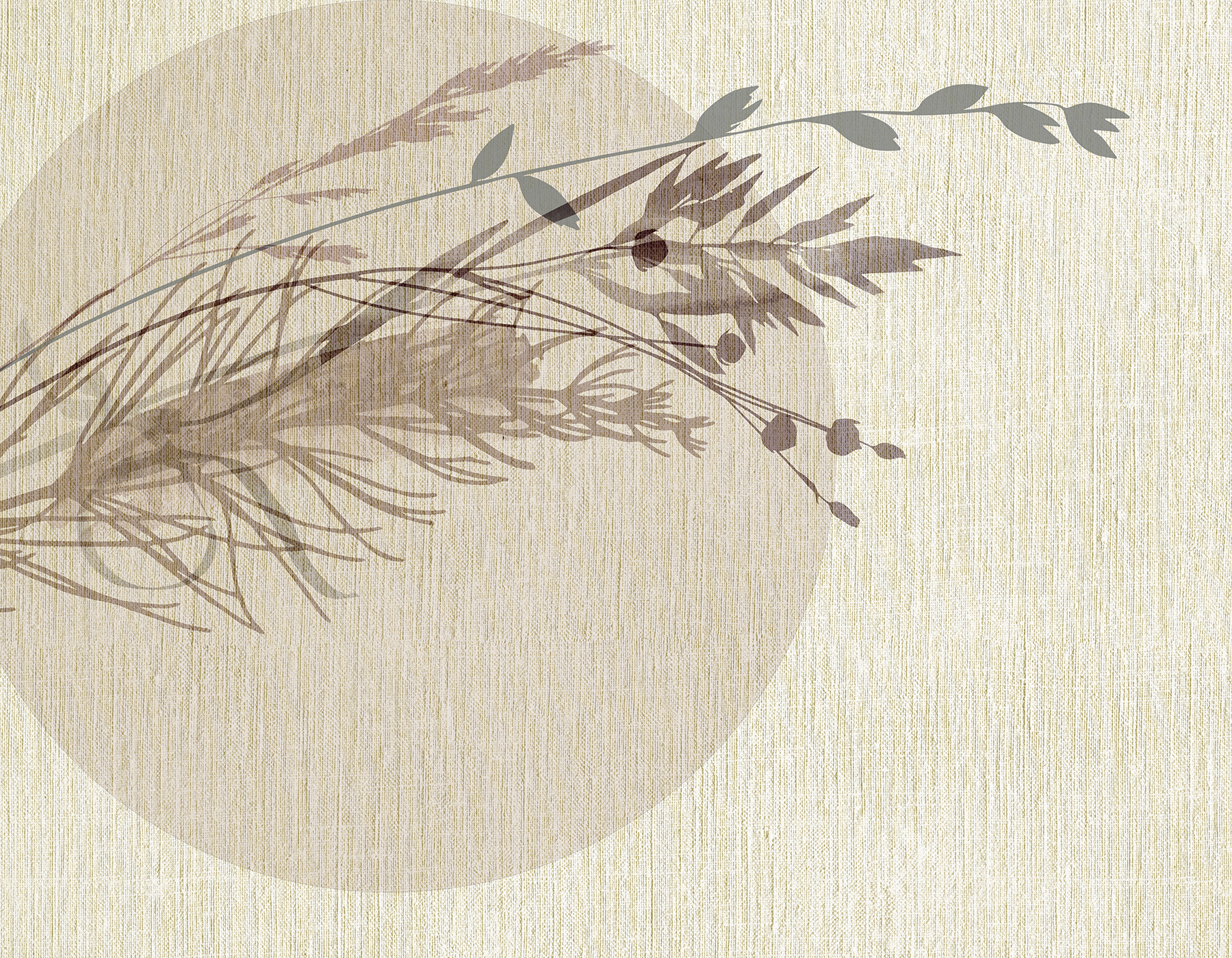 Delicate leaf patterns on textured background