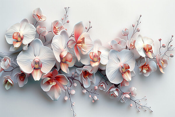 A white and pink flowers